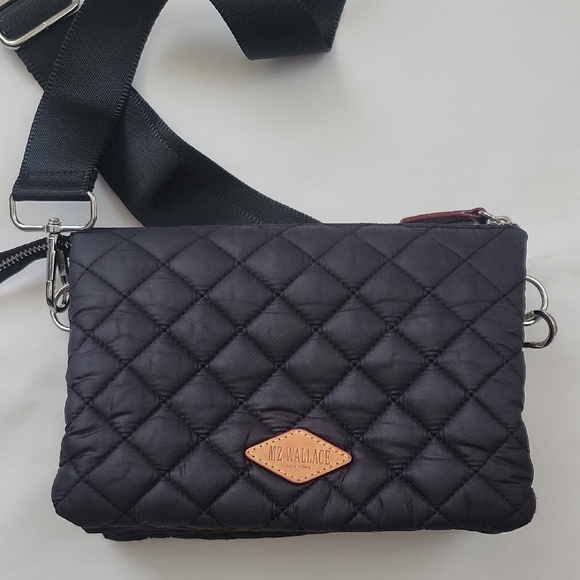 MZ Wallace Black Quilted Multi Compartment Crossbody Bag - Picture 4 of 7